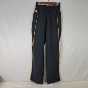 Russell‎ Athletic Pants Womens Medium Black Yellow High Rise Drawstring Waist